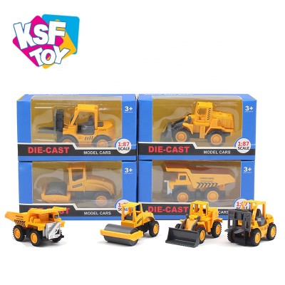 4 styles mixed pull back alloy cars engineering toys truck die cast model for kids